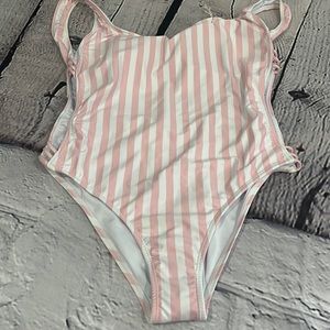 Watercolor by Kenny Flowers The Boca Striped One Piece Sz Large .